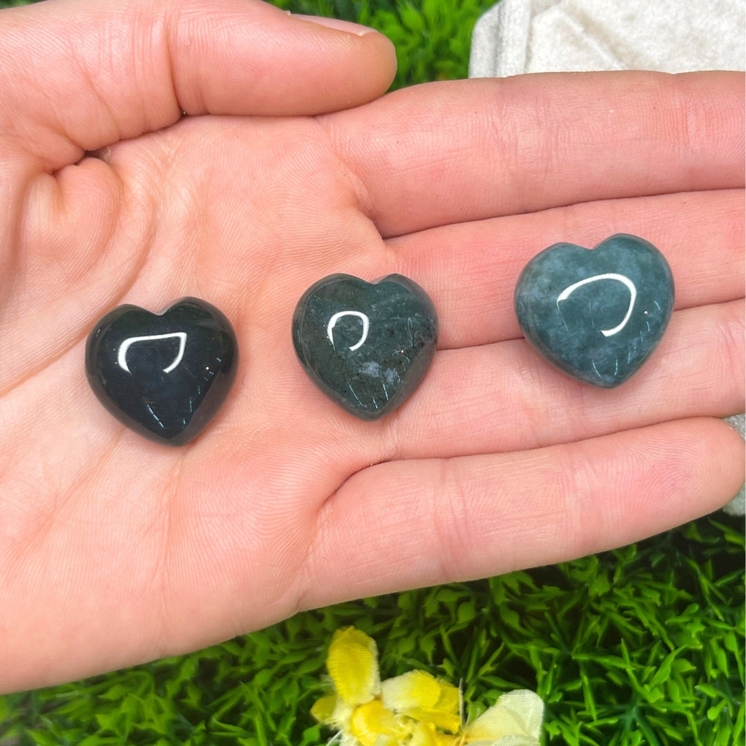 Coeur en Agate mousse Africaine