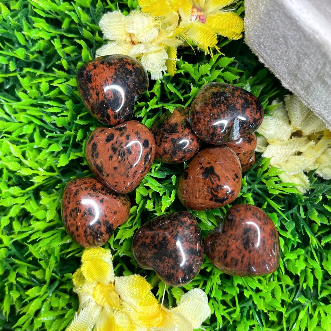 Coeur en Obsidienne Acajou Mahogany