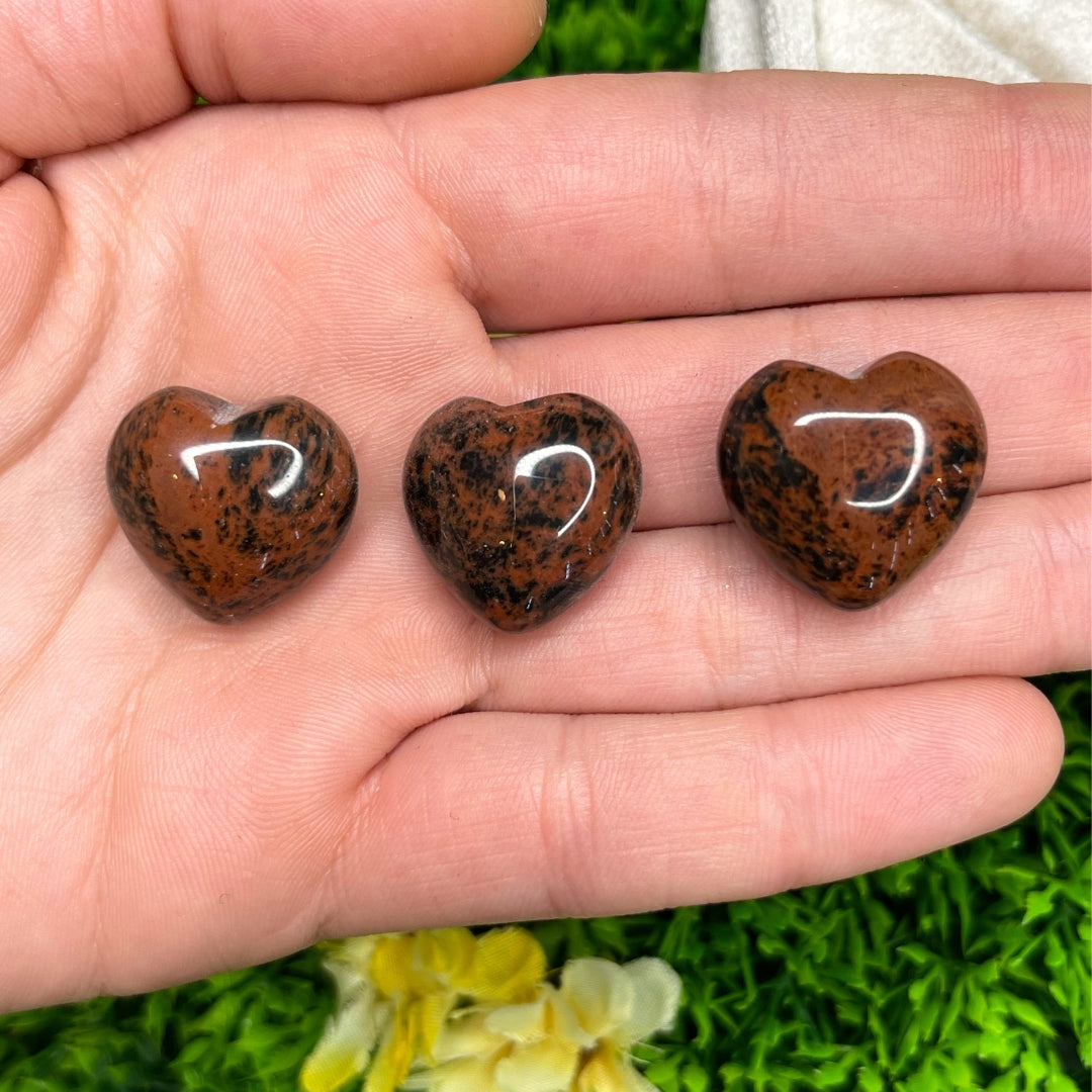 Coeur en Obsidienne Acajou Mahogany