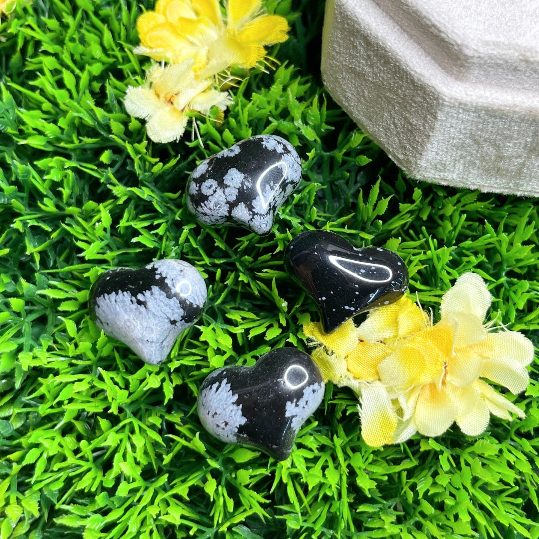 Coeur Obsidienne flocon de neige