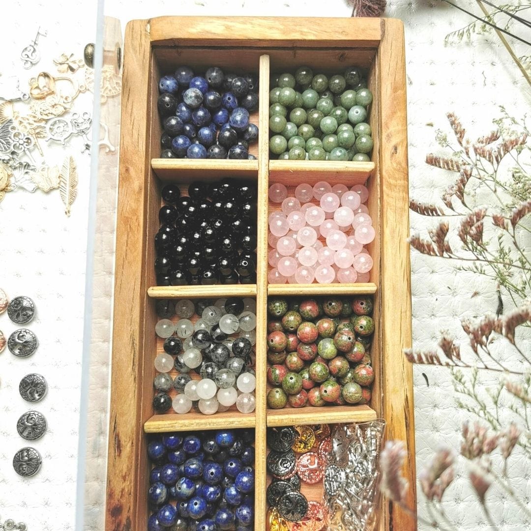 Coffret perles naturelles (8mm) - Coffrets de loisirs créatifs