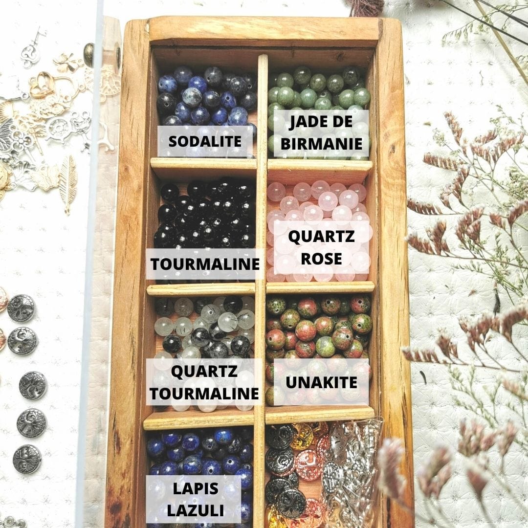 Coffret perles naturelles (8mm) - Coffrets de loisirs créatifs