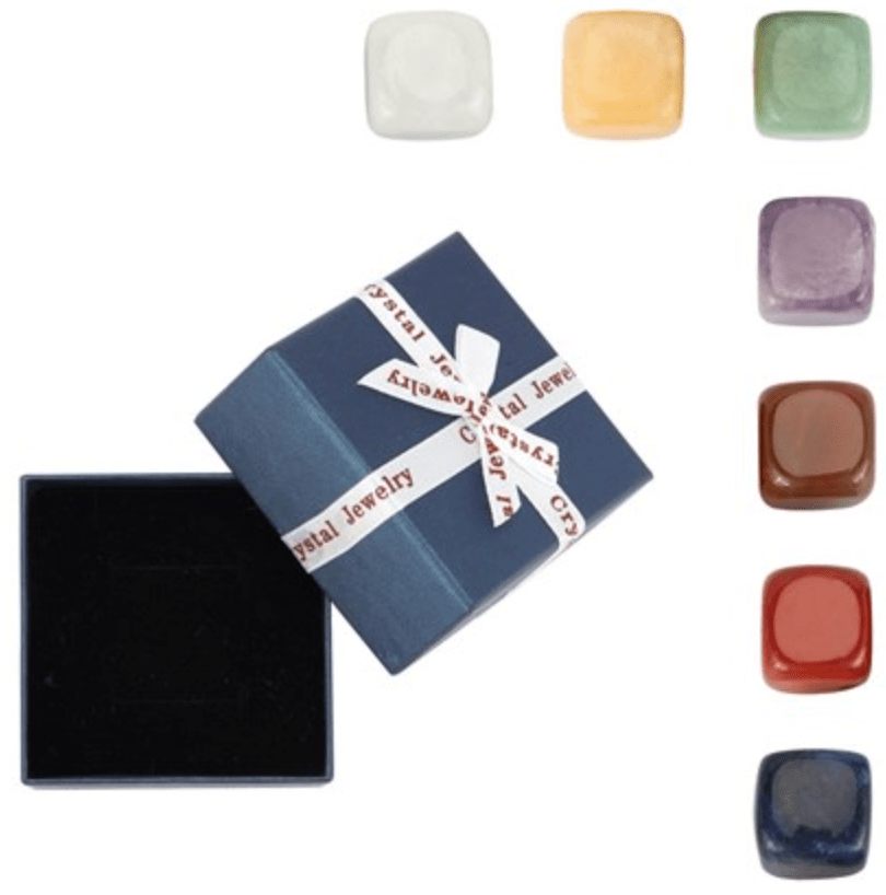 Coffret Pierres roulées 7 chakras - Pierres et fossiles