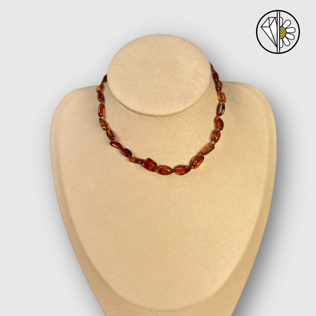 Collier ambre cognac bébé - Colliers