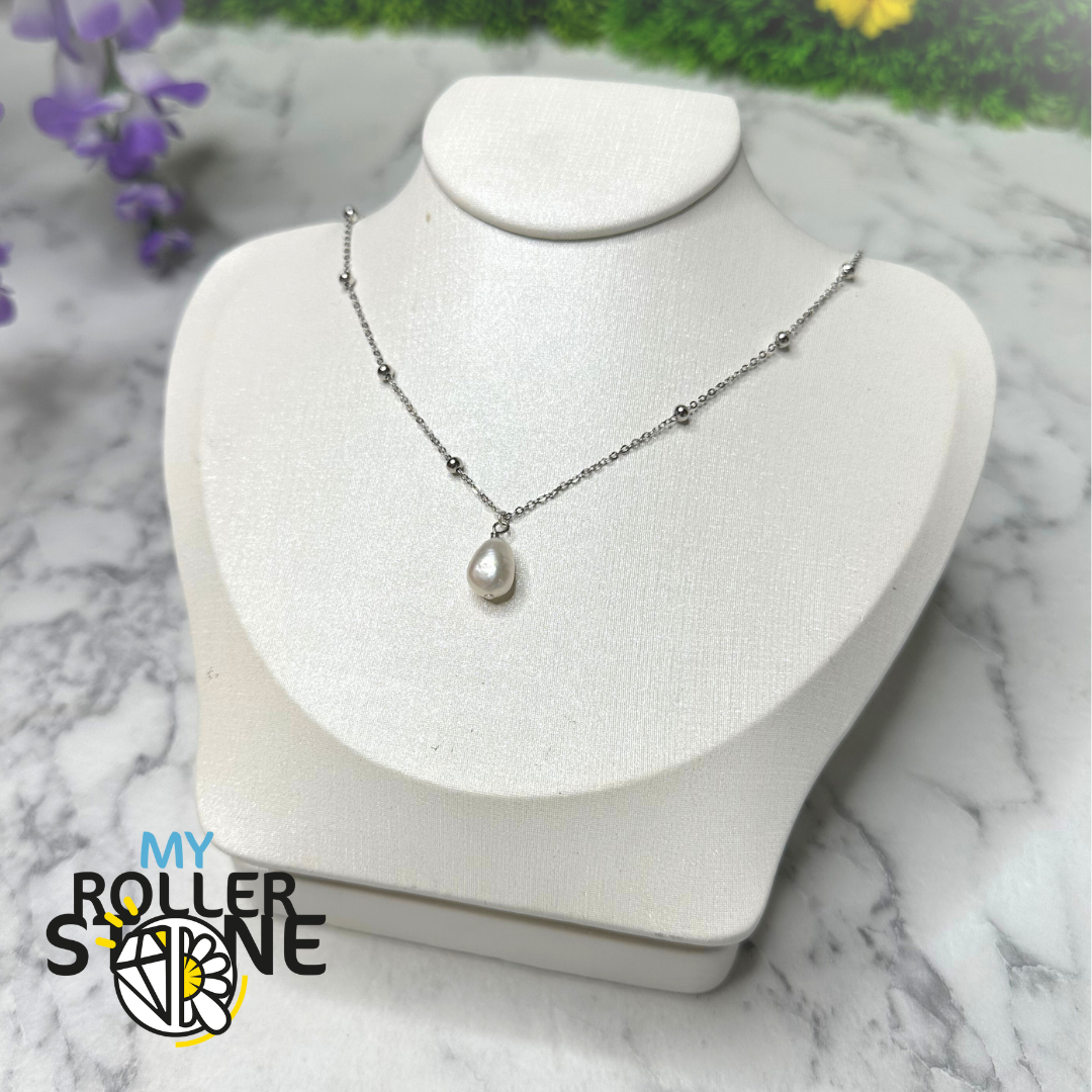 Collier avec Perle de Culture Argent 925 perlée (Or ou Argent)