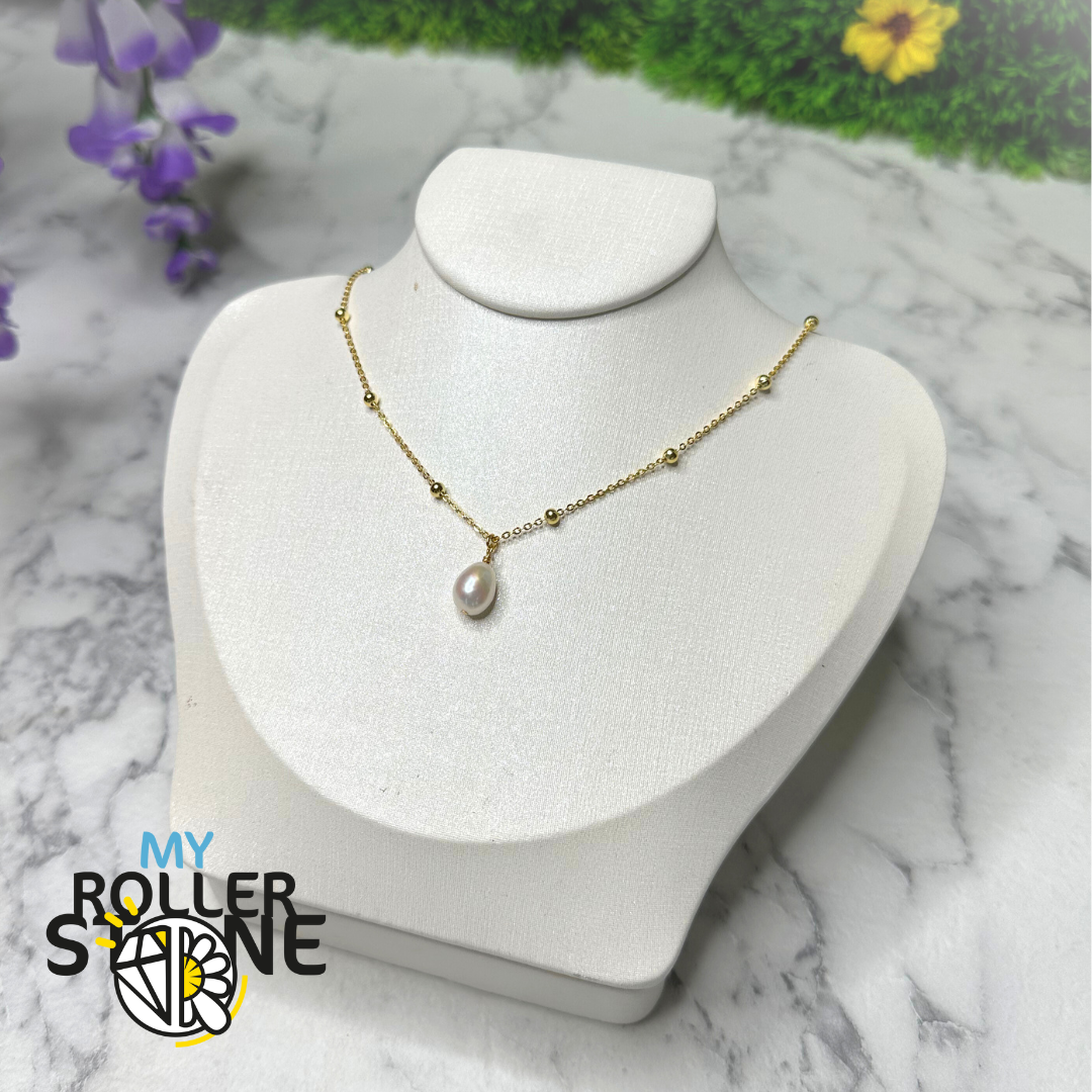 Collier avec Perle de Culture Argent 925 perlée (Or ou Argent)