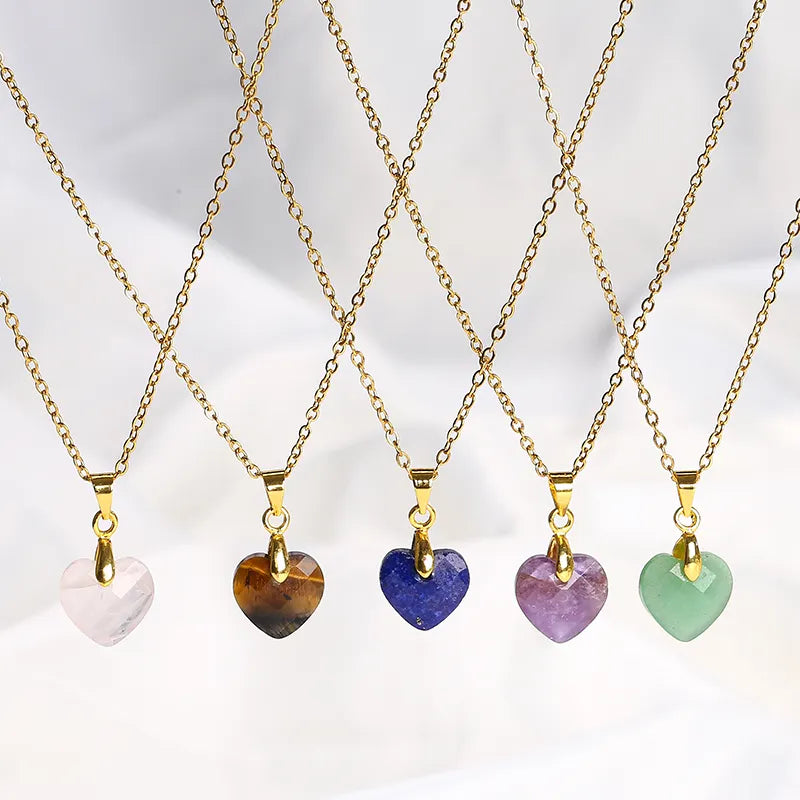 Collier coeur pierre naturelle - Colliers