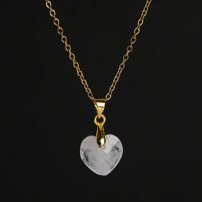 Collier coeur pierre naturelle - Quartz rose - Colliers