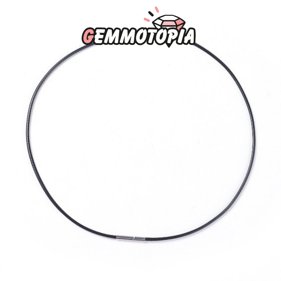 Collier Cordon noir 2mm fermoir acier inoxydable - Chaînes