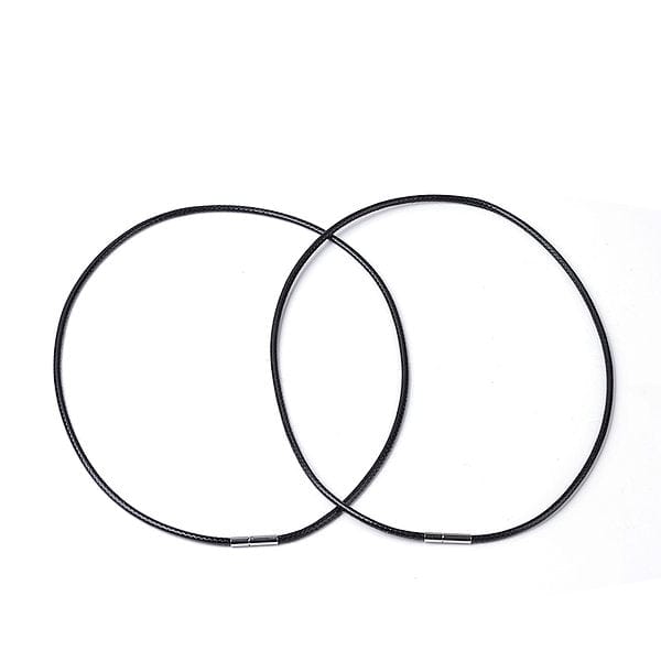 Collier Cordon noir 3mm fermoir acier inoxydable - Chaînes