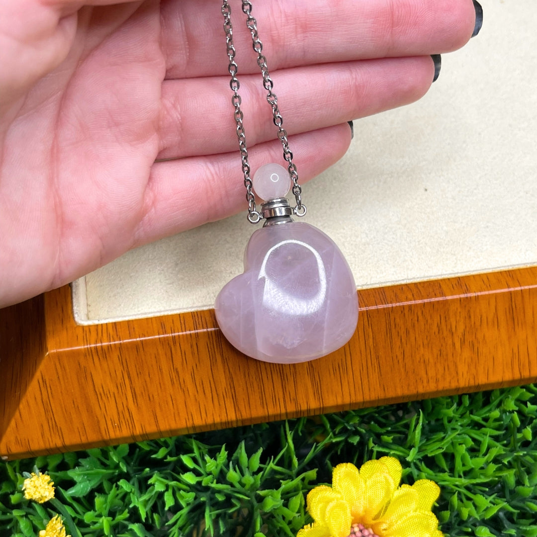 Collier Fiole Quartz Rose - Breloques et pendentifs