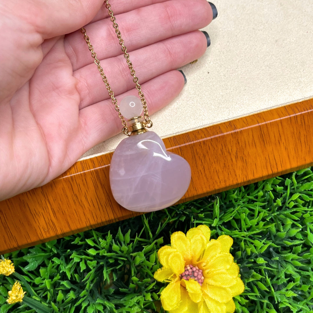 Collier Fiole Quartz Rose - Breloques et pendentifs
