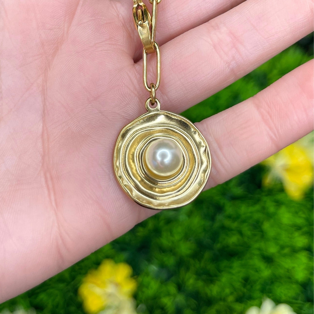 Collier Perle Nacre et Perles Chips Multi