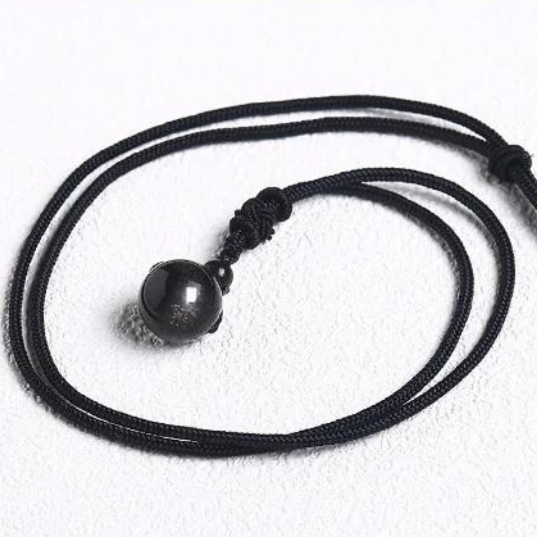 Collier Perle pierre naturelle - Obsidienne dorée - Colliers