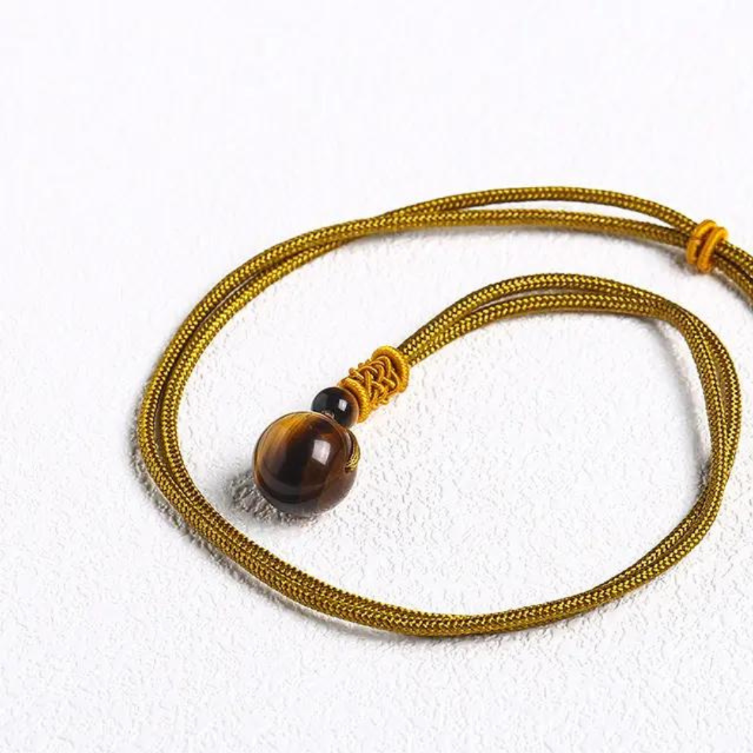 Collier Perle pierre naturelle - Oeil de tigre - Colliers