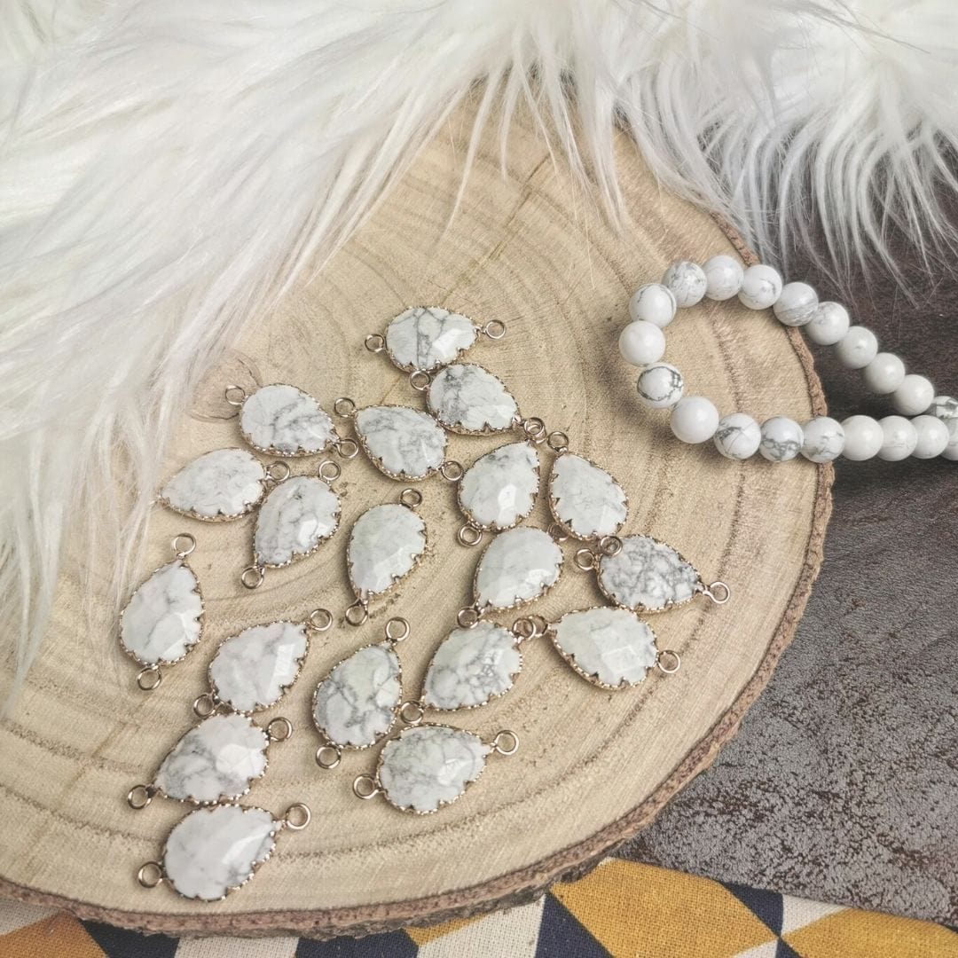 Connecteur bijoux en Howlite