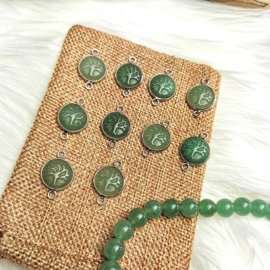 Connecteur pierre arbre de vie - Aventurine - Accessoires pour bijoux