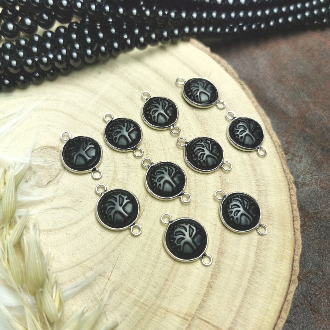 Connecteur pierre arbre de vie - Oeil de tigre - Accessoires pour bijoux