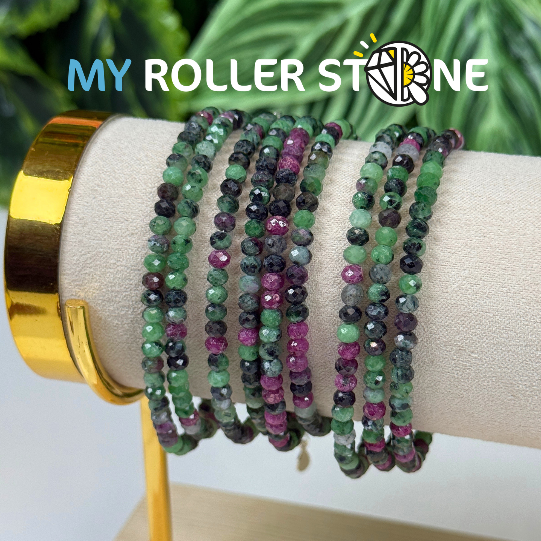 Bracelet Rubis Zoïsite fermoir Argent