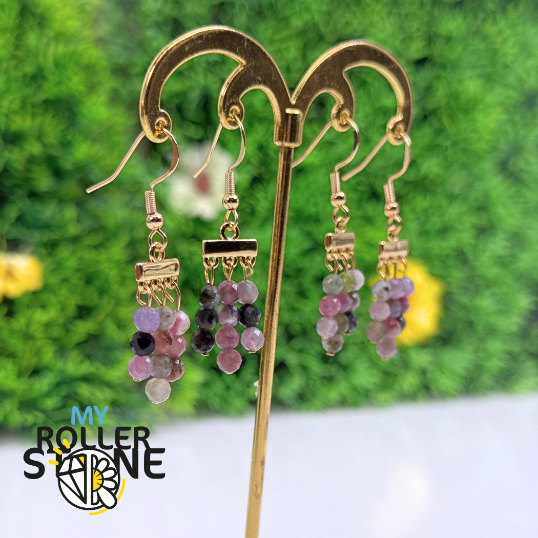 Boucles d'Oreilles Bohème Pierres naturelles