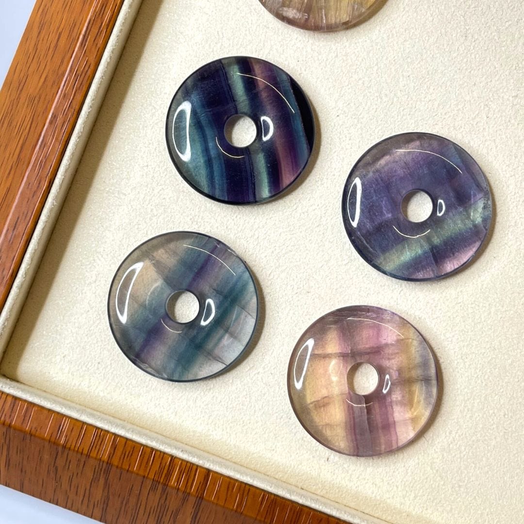 Donuts en Fluorite - Breloques et pendentifs