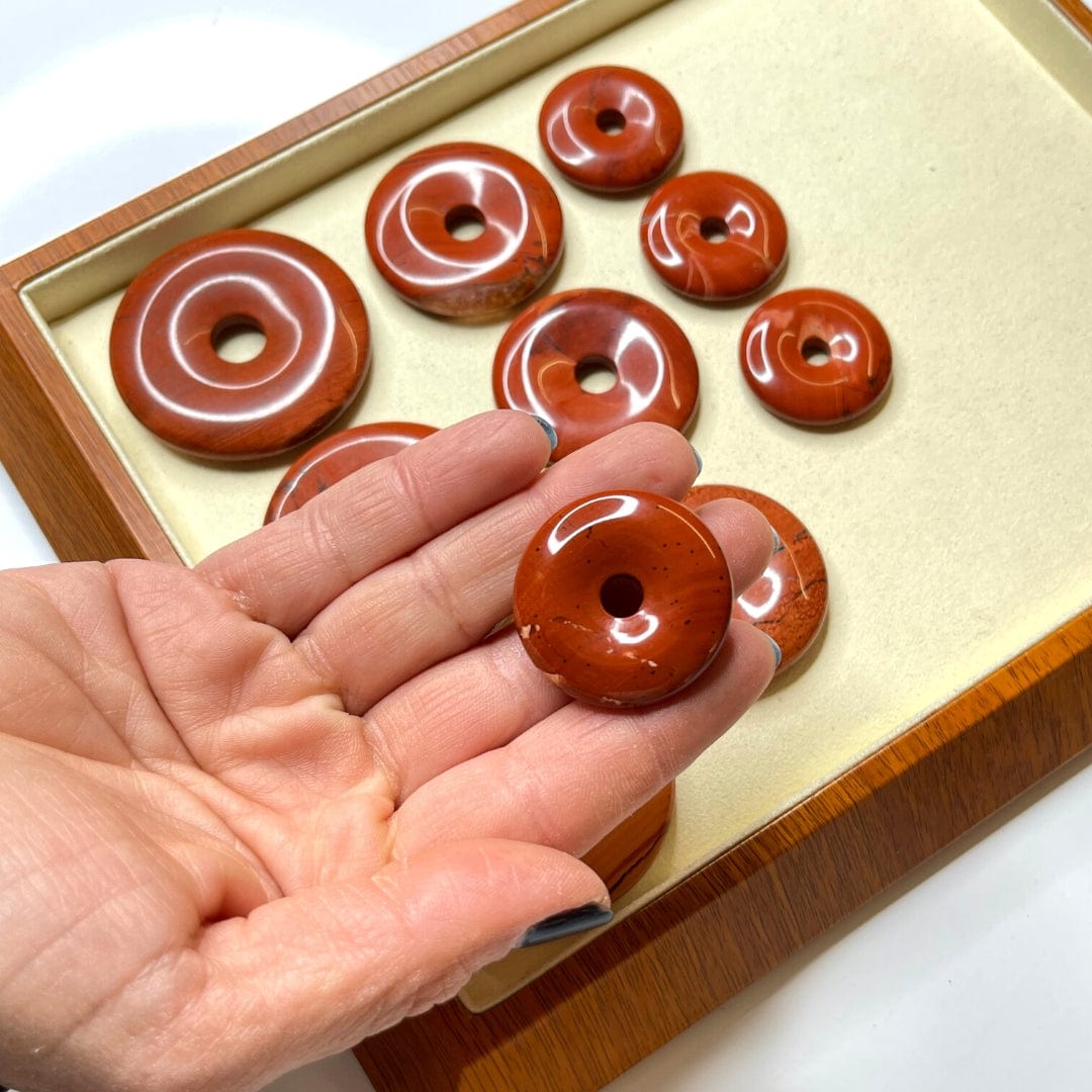 Donuts Jaspe rouge - 30mm - Breloques et pendentifs