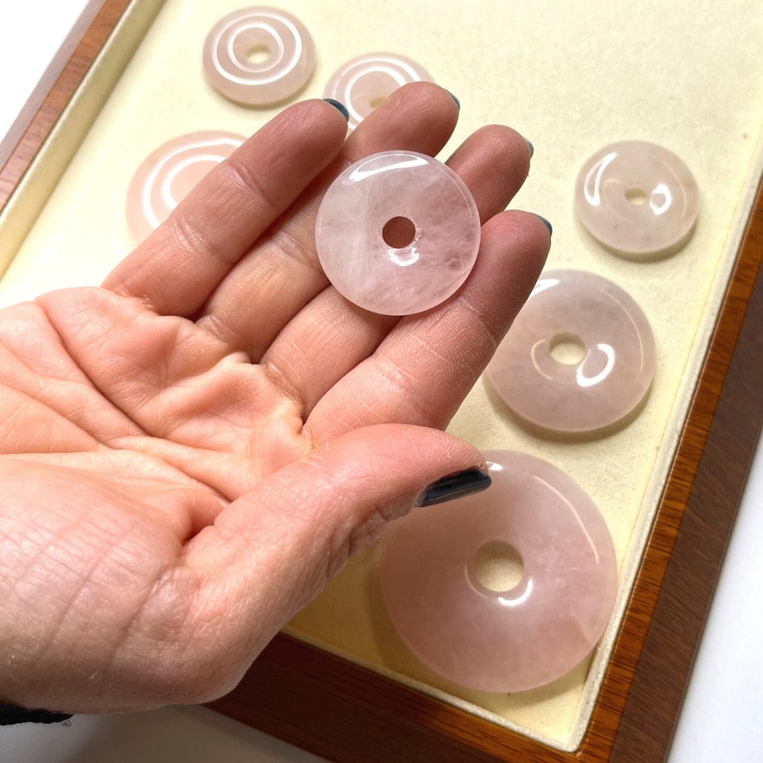 Donuts Quartz rose - 30mm - Breloques et pendentifs