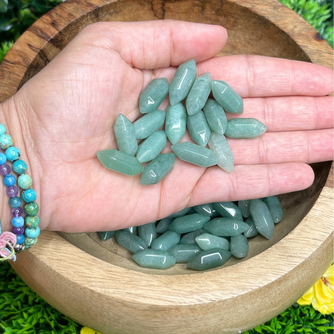 Double Pointe Aventurine Verte