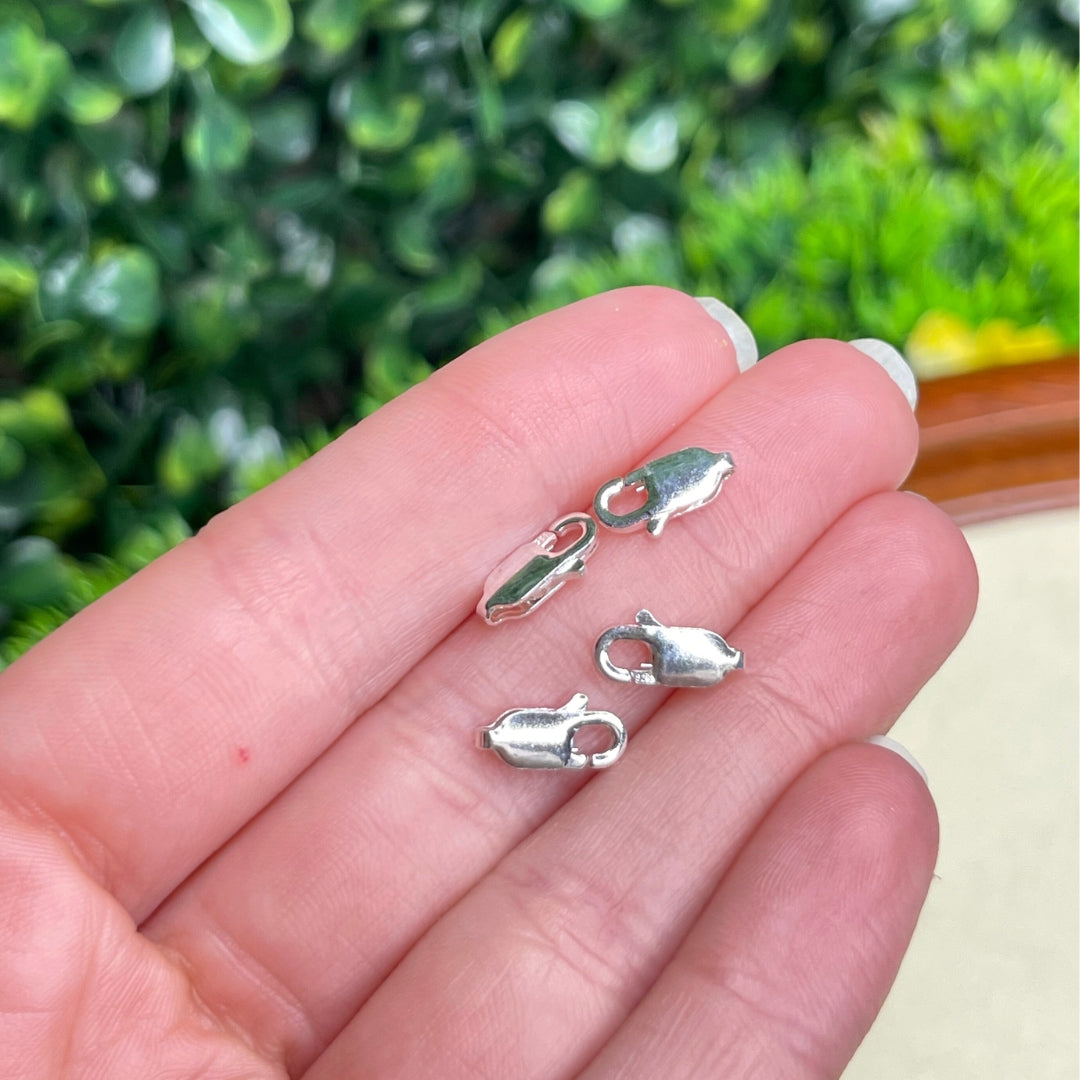 Fermoir Signe Infini Argent Sterling 925 – Pavé De Diamants – 12x20 Mm – Fait Main