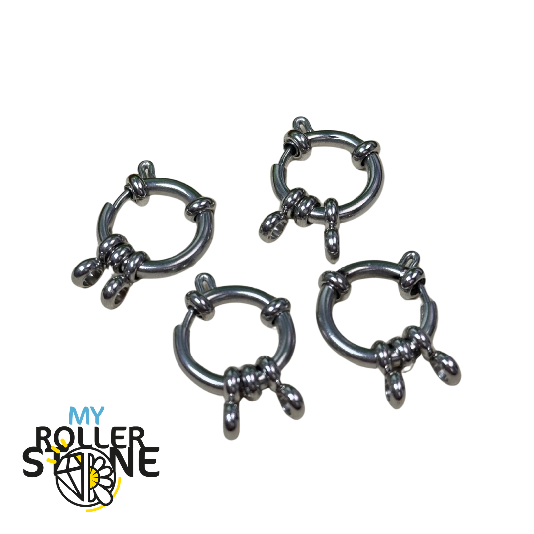 Fermoir à ressort argenté en acier inoxydable - Accessoires pour bijoux