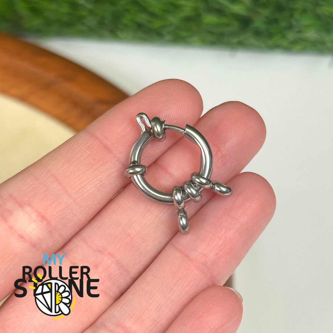 Fermoir à ressort argenté en acier inoxydable - Accessoires pour bijoux