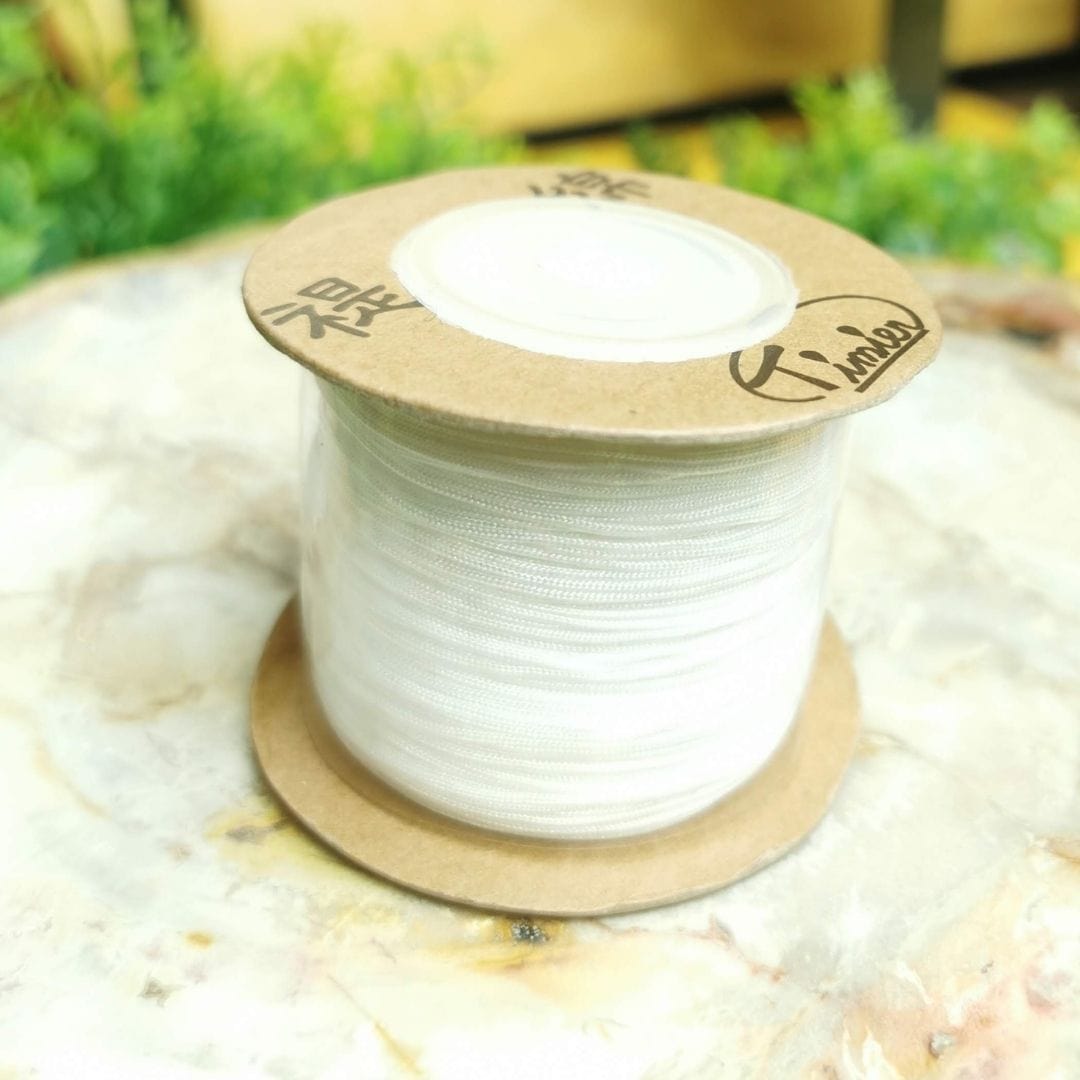 Fil nylon tressé 0.8 mm - Blanc - Fil pour bijoux