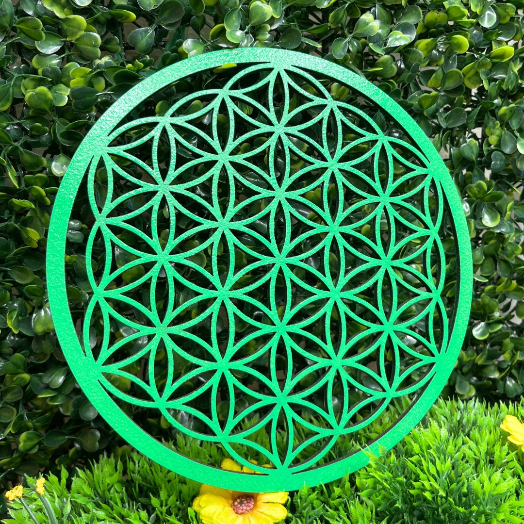 Fleur de Vie Colorée en Bois Vert