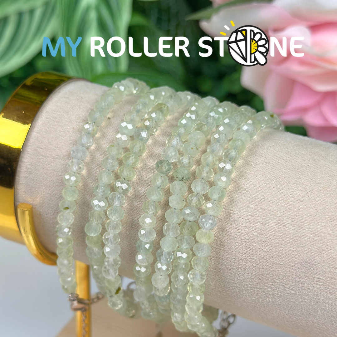 Bracelet Préhnite fermoir Argent