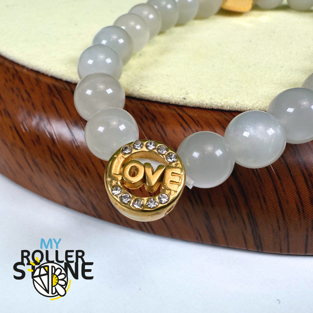 Perle love zircon acier inoxydable