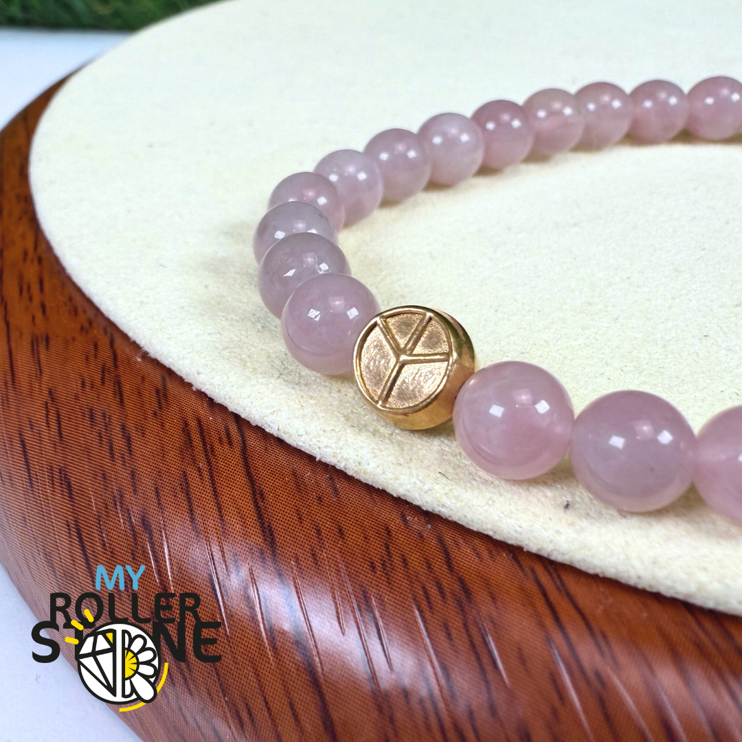 Perle acier inoxydable Peace dorée