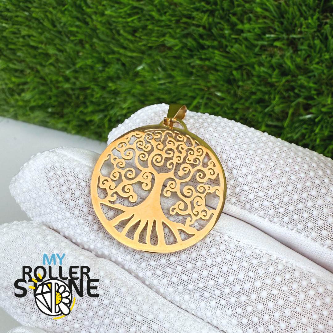 Pendentif Arbre de vie rond Dorée