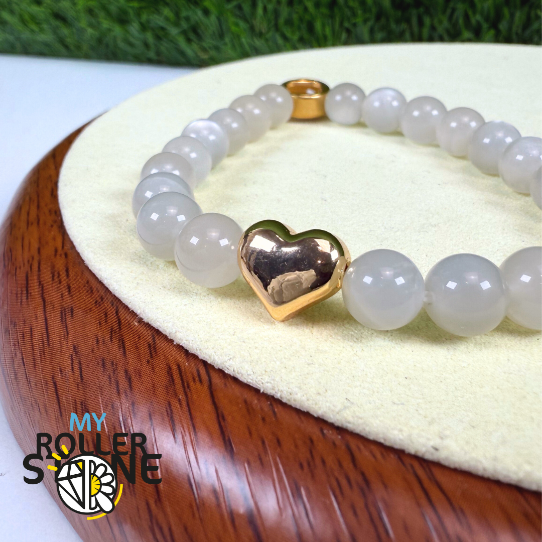 Perle acier inoxydable Coeur bombé