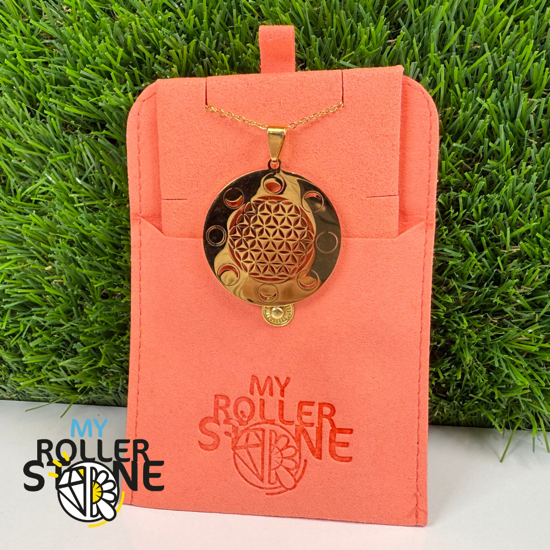 Collier Fleur de vie et Lune Acier inoxydable