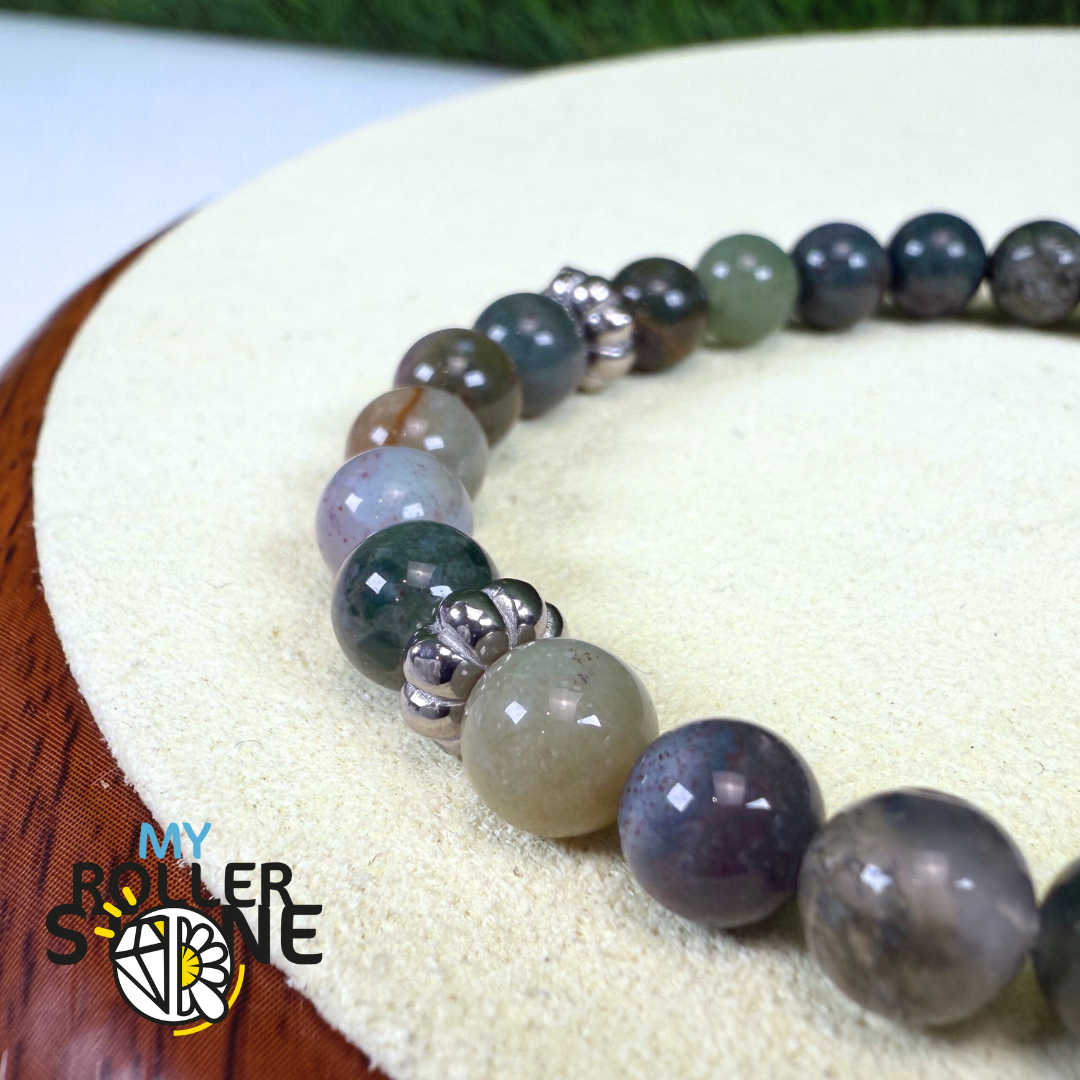 Perles d'espacement en acier inoxydable motif fleur (Deux couleurs)