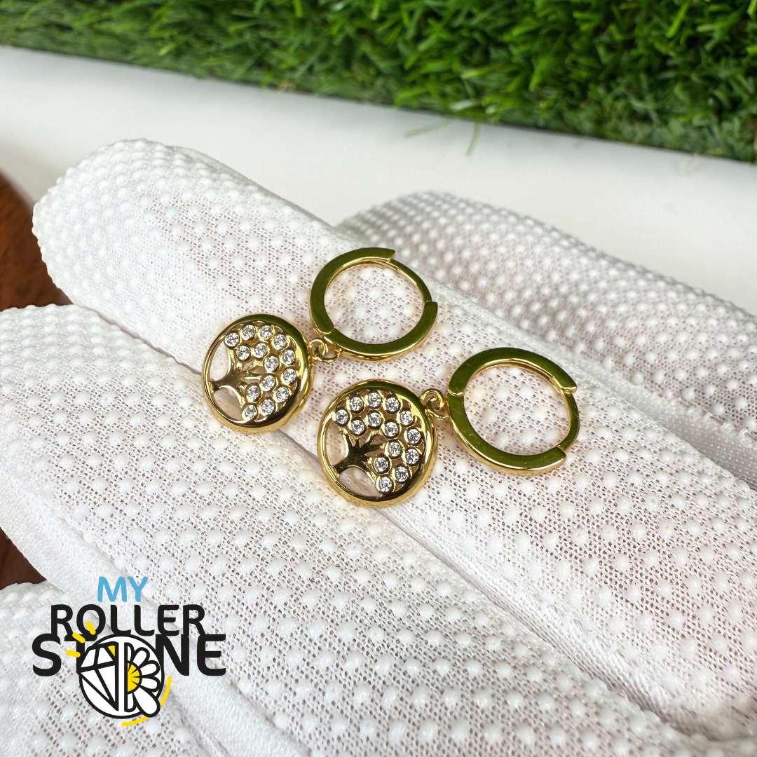 Boucles d'Oreilles Arbre de vie Argent 925 et strass