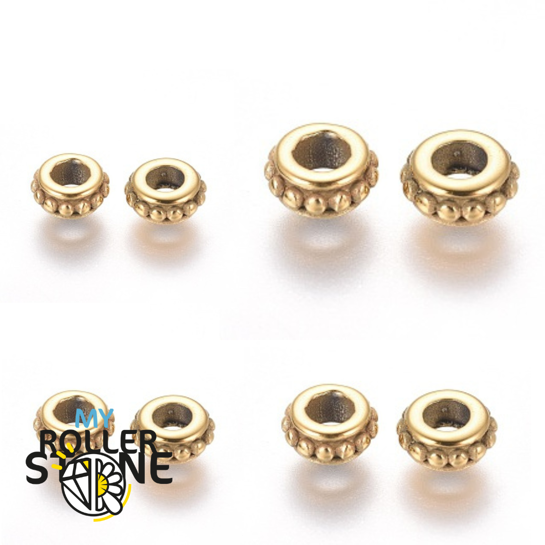 Perle d'espacement rondelle cloutée