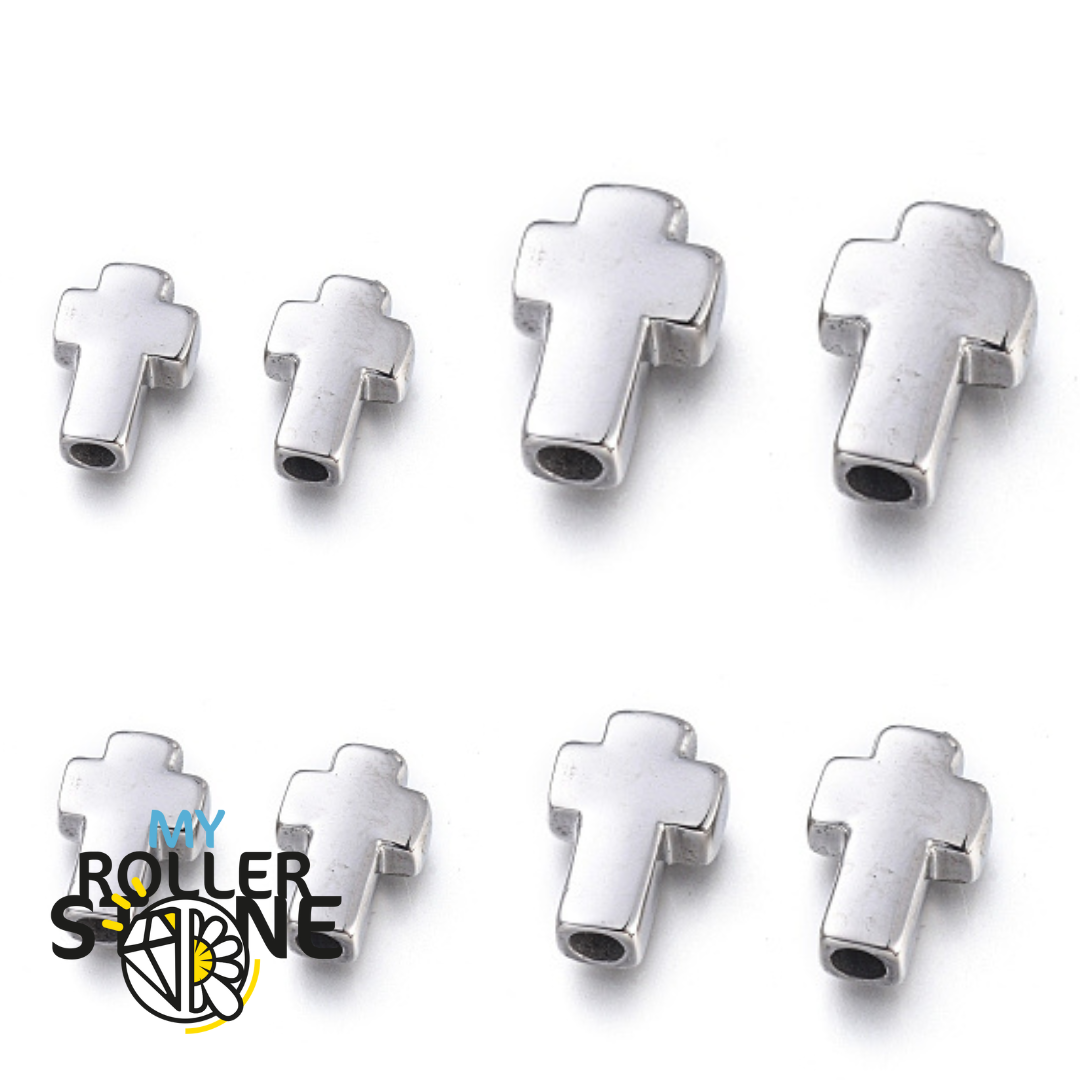 Perle acier inoxydable Croix