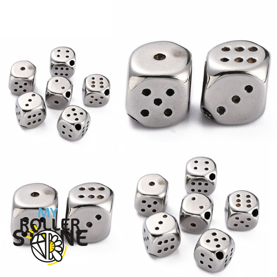 Perle acier inoxydable Dé