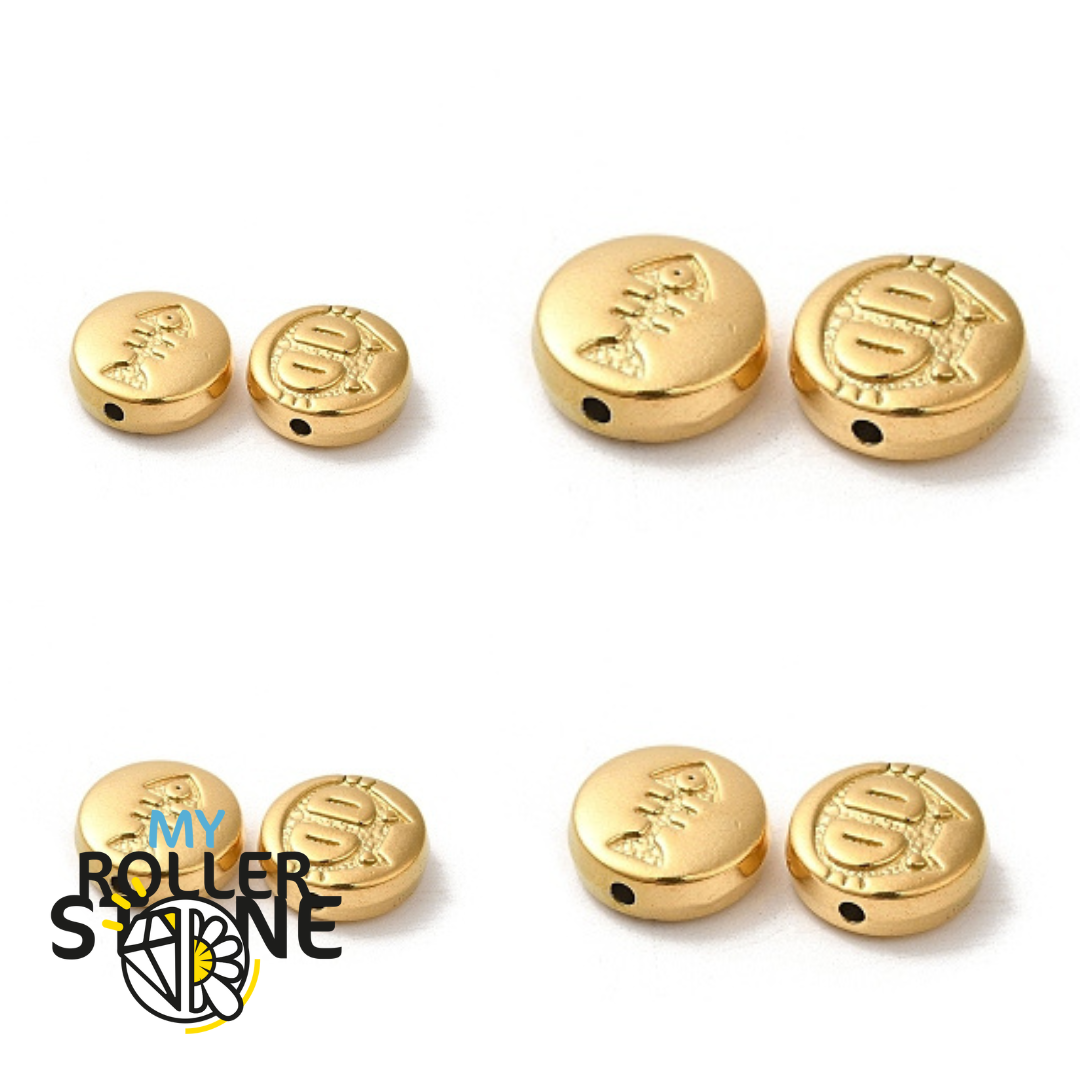 Perle Poisson et chat en Acier inoxydable