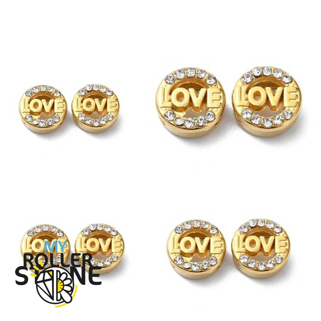 Perle love zircon acier inoxydable