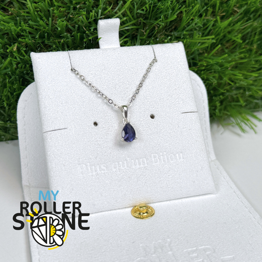 Pendentif Solitaire Iolite Poire Argent 925