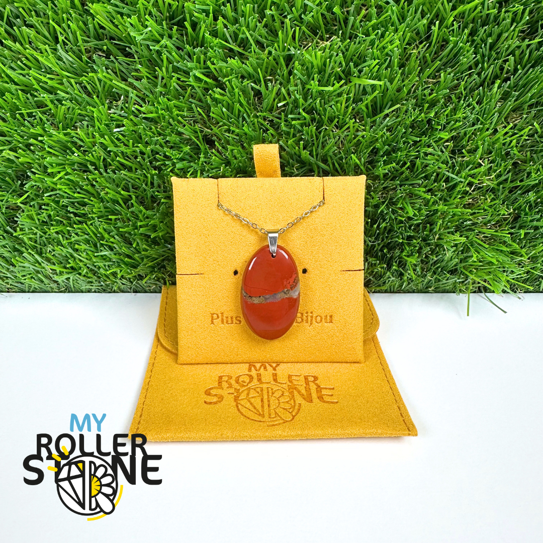 Pendentif Jaspe rouge 5A Percé