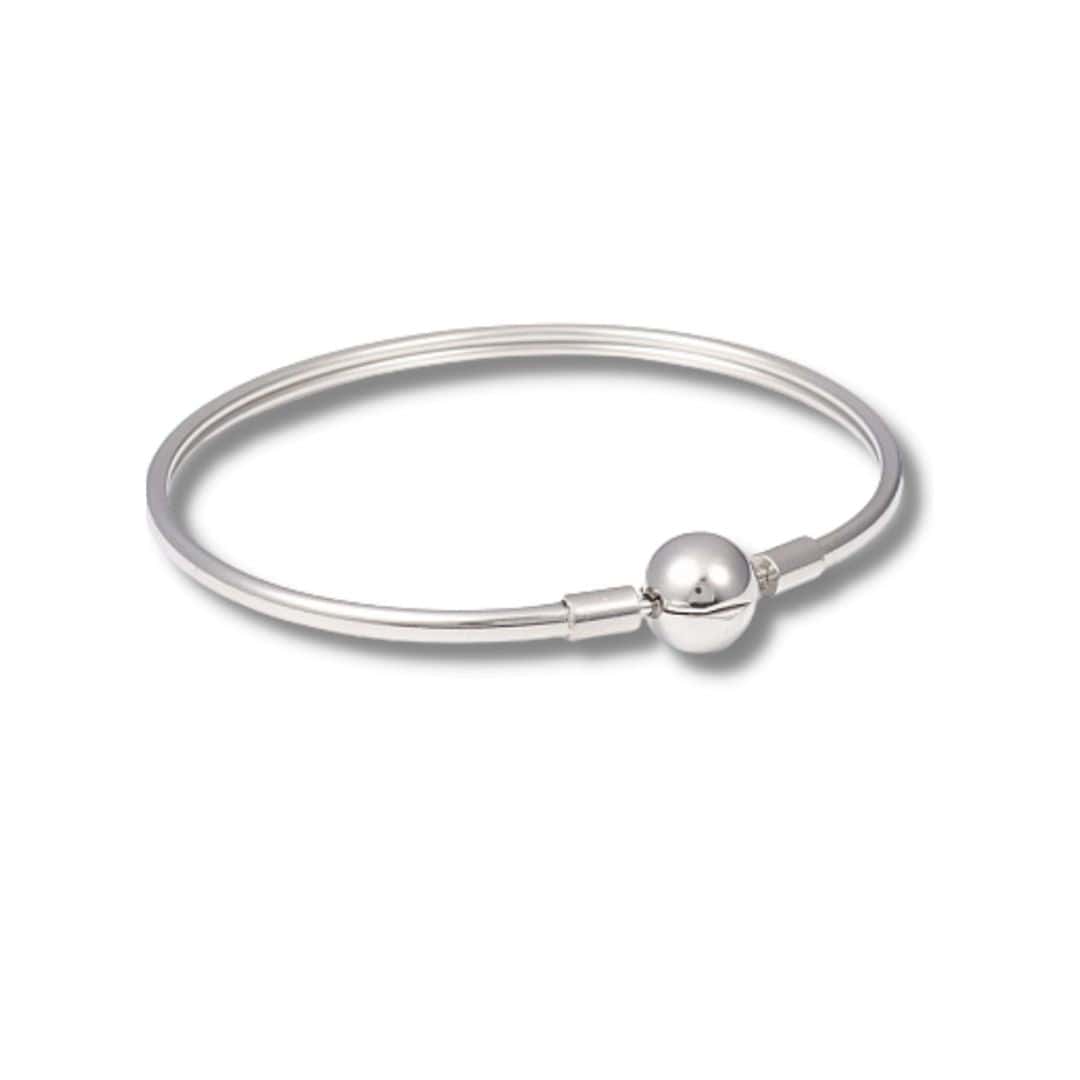 Jonc nu acier inoxydable - Argent