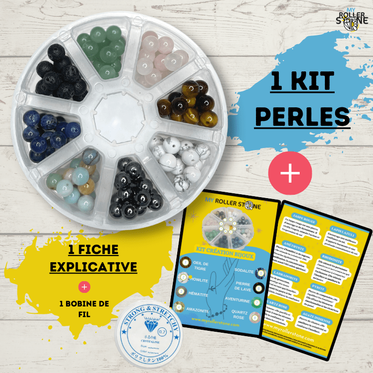 Kit de création contenant des perles de lave